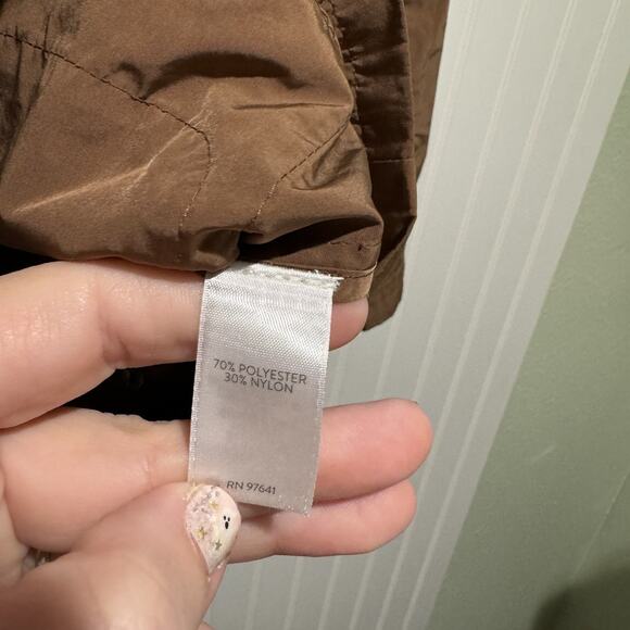 J Jill Brown Windbreaker Jacket Utility Size Medium - Picture 6 of 7
